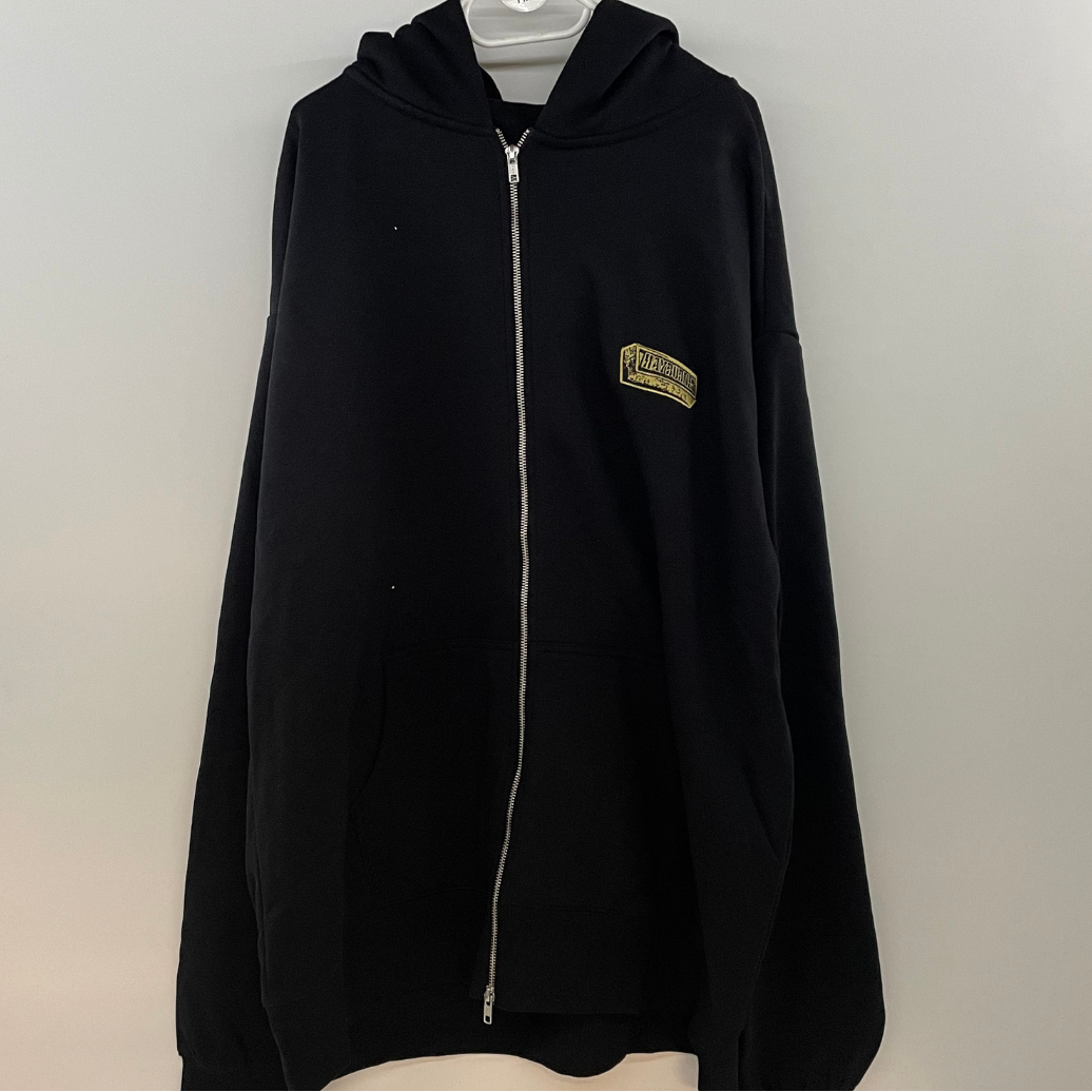 Black Zip Up Hood - Issue 50 Gold Bar Embroidered Logo XXL