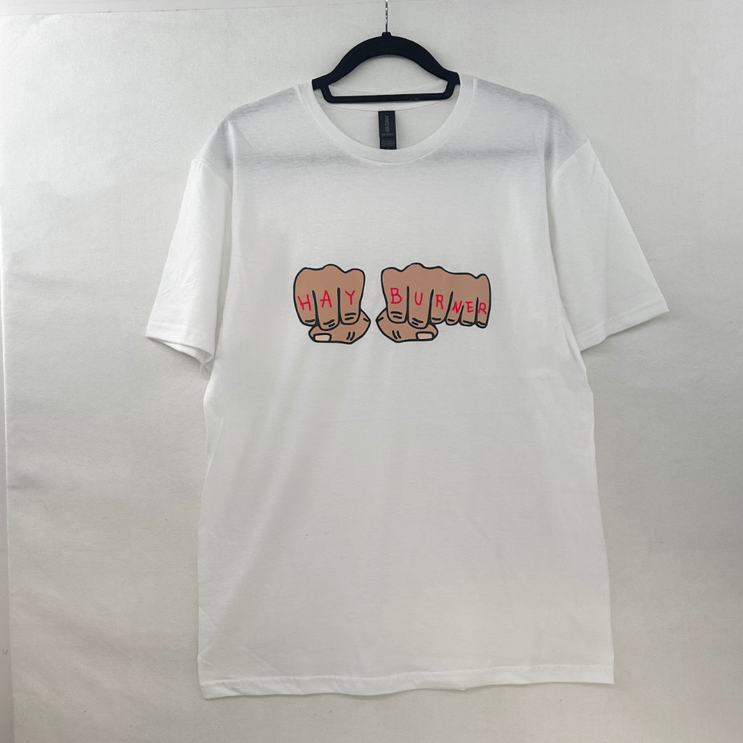 White Tee - Knuckles Logo L