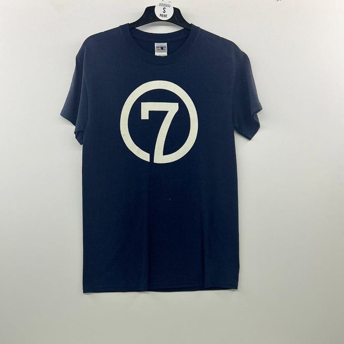 Navy Tee - White Machine 7 Logo S