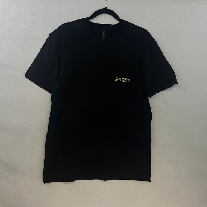 Black Tee - Small Yellow Hayburner Logo L