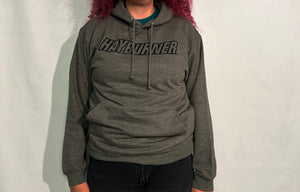 Dark Heather Grey with black Logo Hoodie