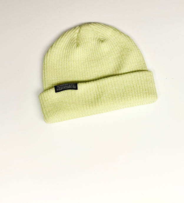 NEW Lime fisherman style wide knit beanie