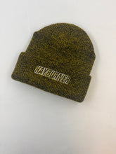 Load image into Gallery viewer, Antique Mustard Folded Wooly Hat with black Logo