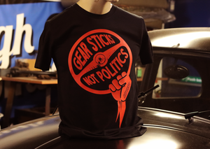 'GEARSTICKS - NOT POLITICS' tshirt