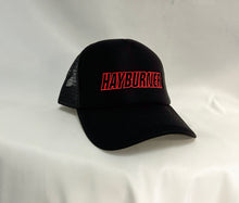 Load image into Gallery viewer, All black Trucker Cap with Red Logo