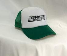 Load image into Gallery viewer, Green and White Trucker Cap with Black Logo
