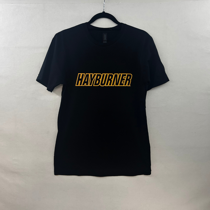 Black Tee - Burnt Orange Classic Hayburner Logo XXL