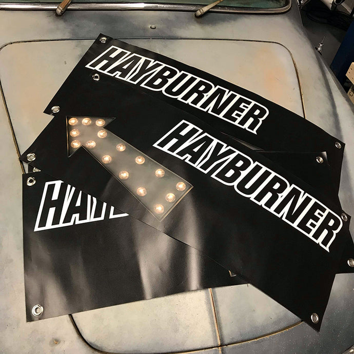 Small Hayburner Banner with Arrow