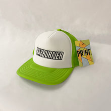 Load image into Gallery viewer, Kid&#39;s Lime/White Trucker Cap with black logo