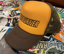 Load image into Gallery viewer, Retro Gold/Brown Trucker Cap with Brown logo