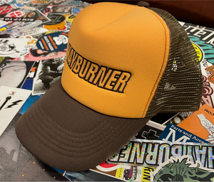 Retro Gold/Brown Trucker Cap with Brown logo