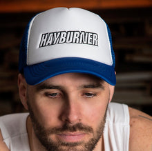 Load image into Gallery viewer, Royal Blue and White Trucker Cap with Black Logo
