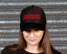 Load image into Gallery viewer, All black Trucker Cap with Red Logo